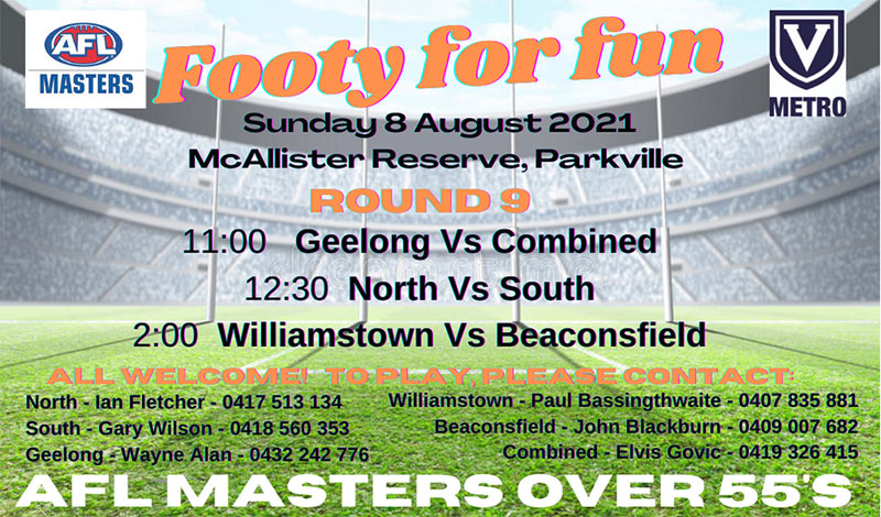 AFL Masters Over 55’s Round 9