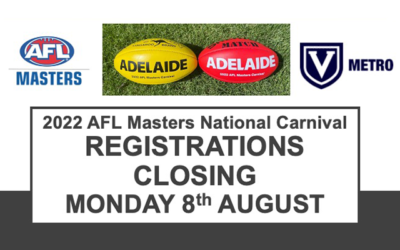AFL Masters National Carnival – Registrations Closing