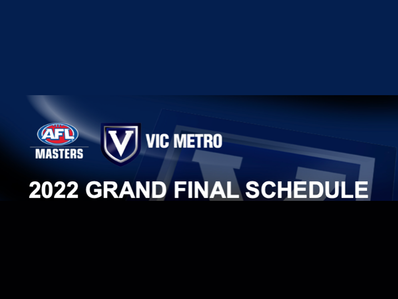 AFL Masters VIC Metro 2022 Grand Final Schedule