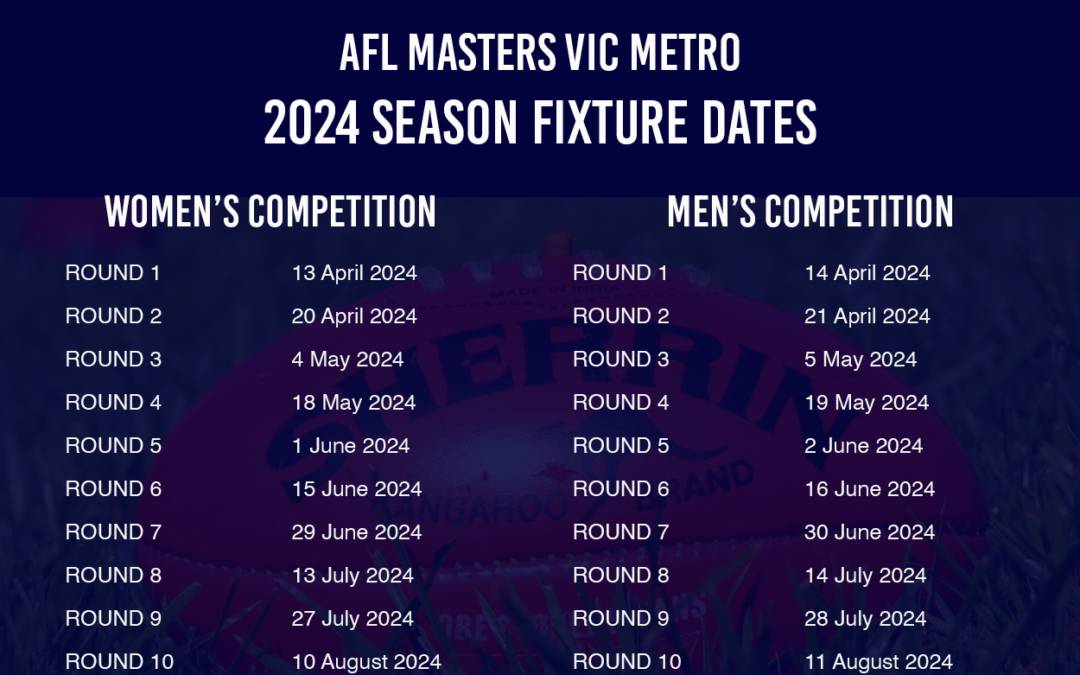2024 AFLVM Fixture Dates Confirmed
